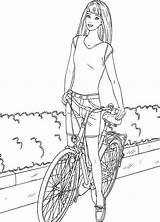 Barbie Coloring Bike Pages Print sketch template