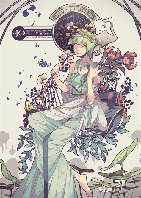 Solo Short Hair 1girl Green Eyes Dress Green Hair Flower