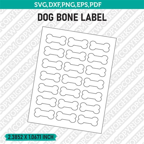 dog bone label template svg vector cricut cut file clipart png eps dxf