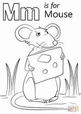 Mouse Coloring Letter Pages Sheet Mm Preschool Printable Animals Cute Alphabet Kids Template Supercoloring Alphabets Letters Animal Words sketch template