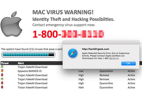 remove apple warning virus detected virus