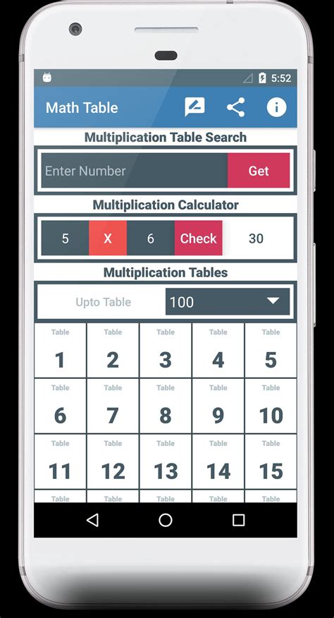 multiplication table  math table calculator dlya android skachat apk