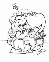 Coloring Valentines Pages Valentine Printable Kids Bear Children Bestcoloringpagesforkids sketch template