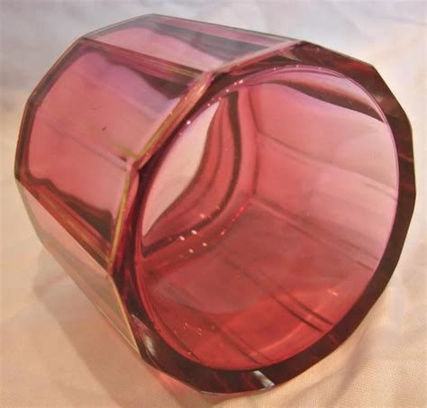 Bohemian Moser Cranberry Or Pale Ruby Art Glass Paneled
