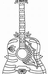 Guitar Coloring Pages Printable Electric Bass Getcolorings Adult Color Print sketch template
