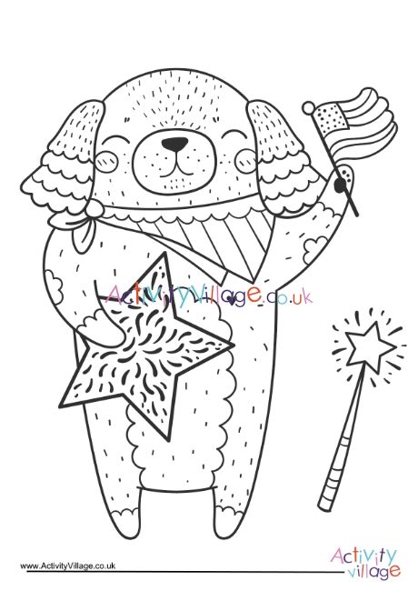 july dog colouring page