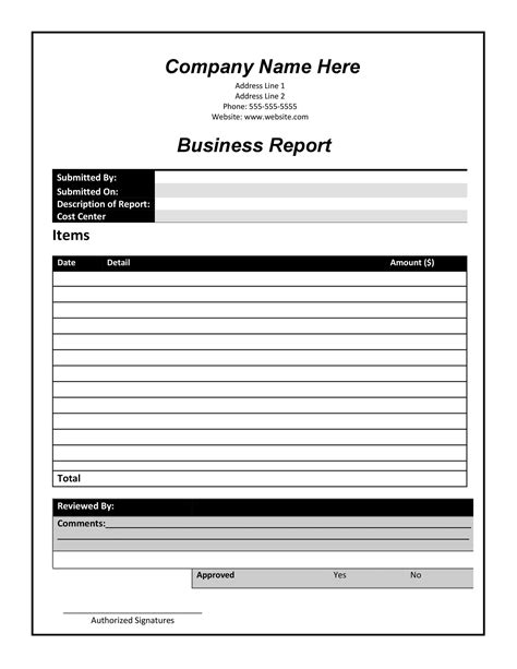 business report template fillable printable   forms handypdf
