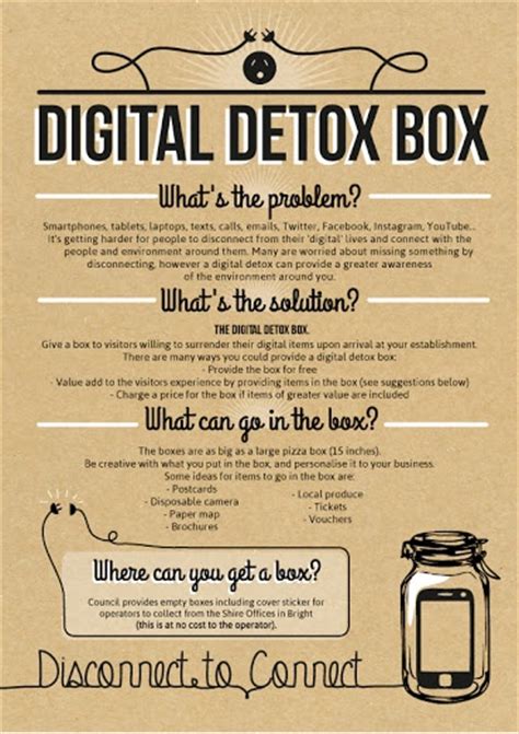 digital detox box fact sheet helpful tips pinterest