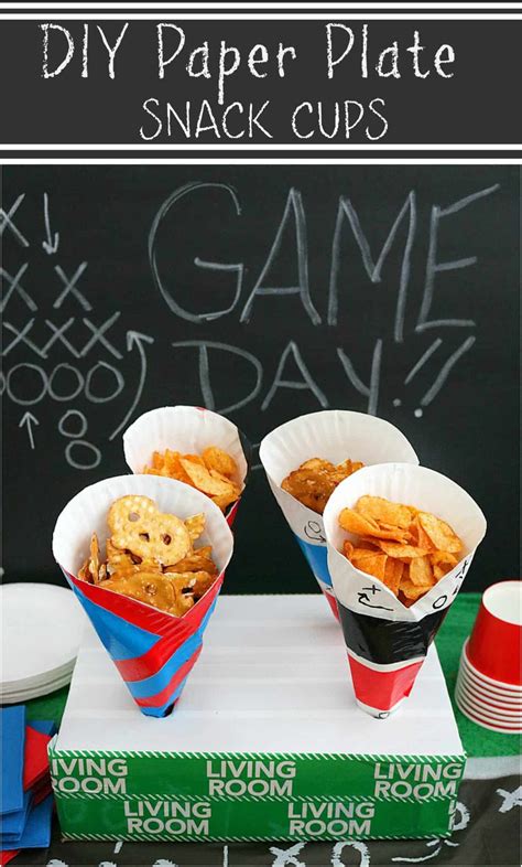 diy paper plate snack cups  game day customize