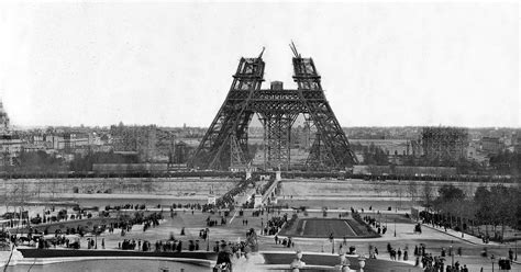 vintage everyday the eiffel tower under construction in