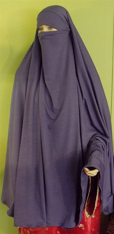 pak chador khimar  attached niqab blue
