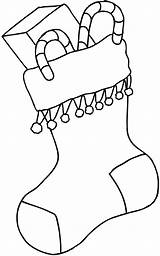 Stocking Coloring Christmas Pages Candy Kids Canes sketch template