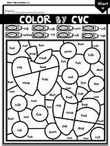Phonics Cvc Worksheets Color Grade Code Kindergarten 1st Bundle Prek Included Preview sketch template
