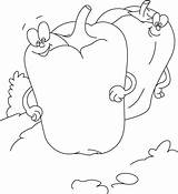 Capsicum Coloring Pages Cartoon Template Two sketch template