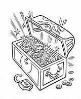 Treasure Chest Outline Cliparts Coloring Pages sketch template