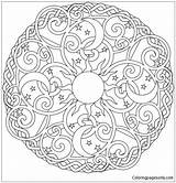 Sun Moon Pages Mandala Coloring Color Adults sketch template