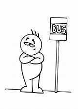 Aspettare Warten Esperar Wachten Attendre Malvorlage Autobuses Educima Verbs Schoolplaten Schulbilder Große Téléchargez Scarica sketch template
