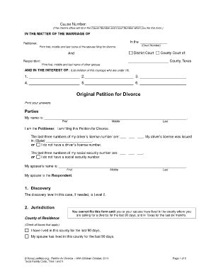 printable divorce papers form generic divorce papers