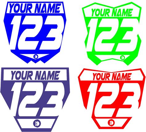 motocross custom number plate stickers etsy