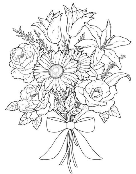 floral bouquets coloring book coloring pages  edition