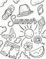 Summer Coloring Pages Sheets Print Beach Printable Kids Hello Choose Board Adult sketch template