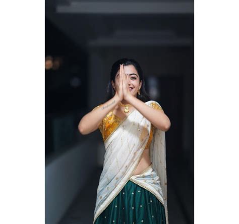 Rashmika Mandanna Beautiful Half Saree Photos Hollywood