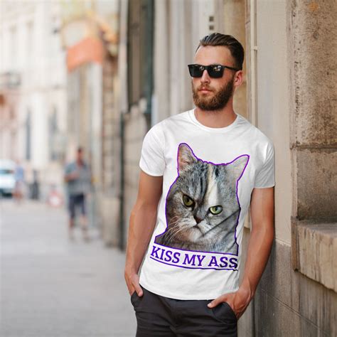 wellcoda kiss my ass bad funny mens t shirt pussy graphic