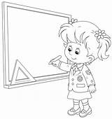 School Coloring Back Pages Writes Blackboard Sarah Schoolgirl Stock Duck Color Illustration Drawing Sarahtitus Colouring Shares Clip Getcolorings Getdrawings Vector sketch template