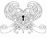 Coloring Pages Tattoo Heart Photobucket Cool Drawing Printable sketch template