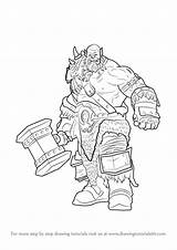 Warcraft Durotan Draw Drawing Step sketch template