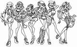 Winx Outfits Sailor Elfkena Coloring Pages Drawing Deviantart Group sketch template