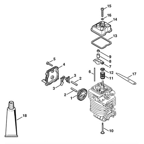 stihl km    engine km    parts diagram valve timing gear