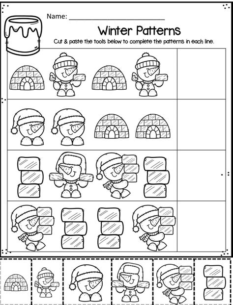 winter worksheets  preschoolers
