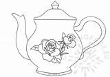 Teapot Rose Teapots Coloringpage sketch template