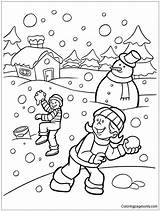 Coloring Winter Pages Kids Playing Snow Printable Color Drawing Toddlers Wonderland Tree Print Scene Getdrawings Getcolorings Colorin Coloringpagesonly Seasons sketch template