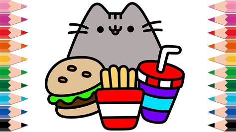 how to draw pusheen the cat step by step hamburger french