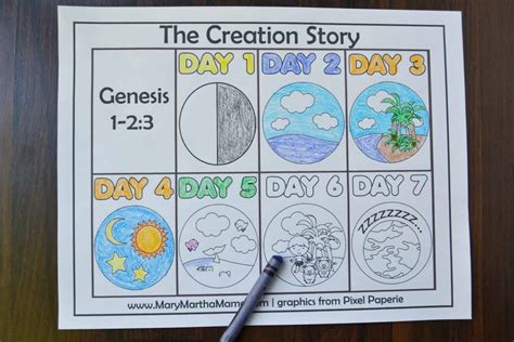 creation coloring pages mary martha mama