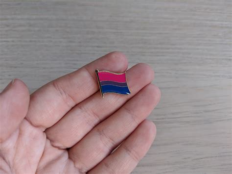 bisexual flag enamel pin bisexual pride pin bi pins queer etsy