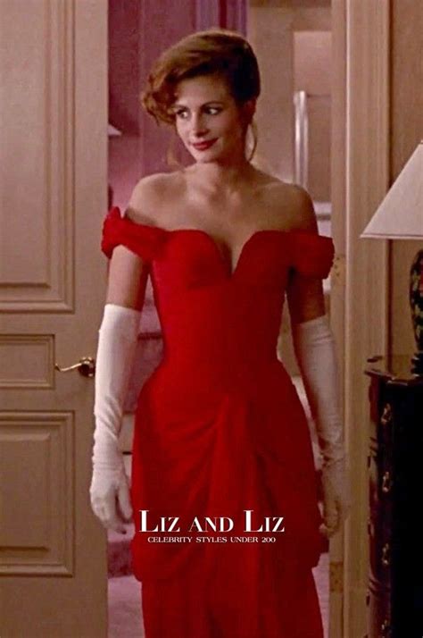julia roberts red off the shoulder celebrity prom dress pretty woman