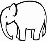 Elephant Clipart Clip Drawing Outline Simple Library sketch template