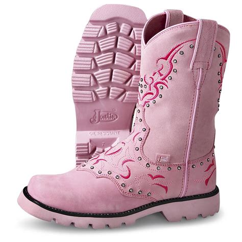 Women S Justin® Rhinestone Caliente Boots Pink 115284 Western