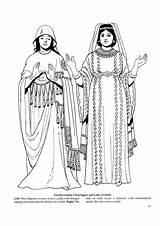 Byzantine Fashion Clothing Coloring Fashions Printables Kids Medieval Women Historical Costumes Pages Costume Kid Period Fabulous General History доску выбрать sketch template
