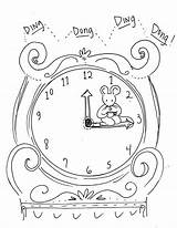 Dickory Dock Hickory Rhyme sketch template