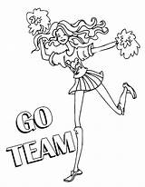 Coloring Pages Cheerleader Cheerleading Team Go Stunt Yells Stunts Difficult Getcolorings Printable Color Getdrawings High sketch template