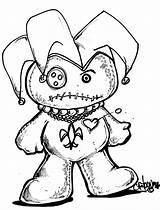 Voodoo Gras Vodoo Halloween Puppen Horror Designlooter Teddy Cartoon Bär Bleistift Nola Puppe Lernen Peur sketch template