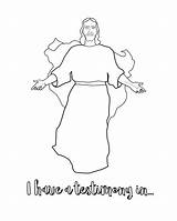 Christ Coloring Jesus Testimony sketch template