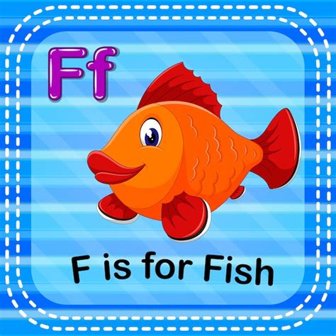 premium vector flashcard letter    fish