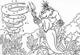 Triton Coloring King Mermaid Fans Little sketch template