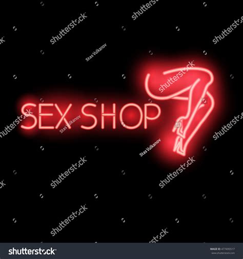 neon sign banner store adults vector vectores en stock 477495517