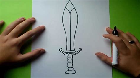 como dibujar una espada paso  paso    draw  sword  youtube